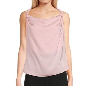 Saks Fifth Avenue Twisted Satin Sleeveless Top in Pony Pink